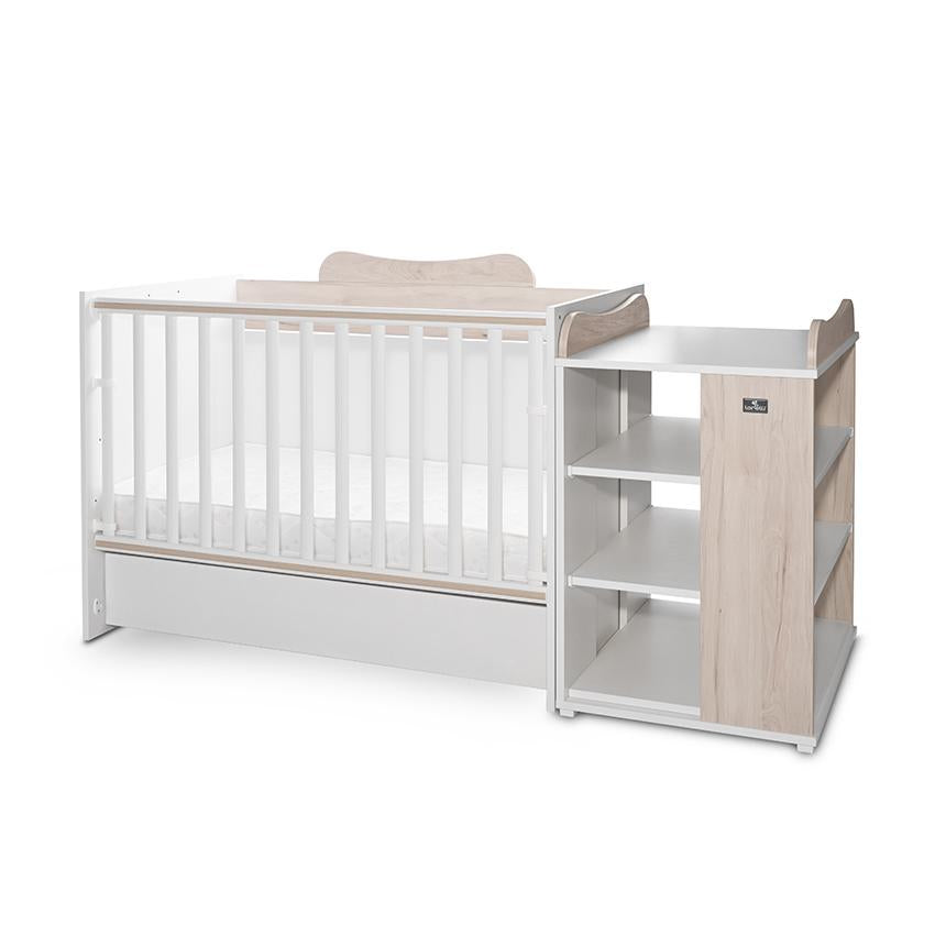 Pătuț Modular Multifuncțional Lorelli Multi, White Orchid - White & Light Oak [ps:8458d9ba-972c-458c-a90a-91cd056e9b60]