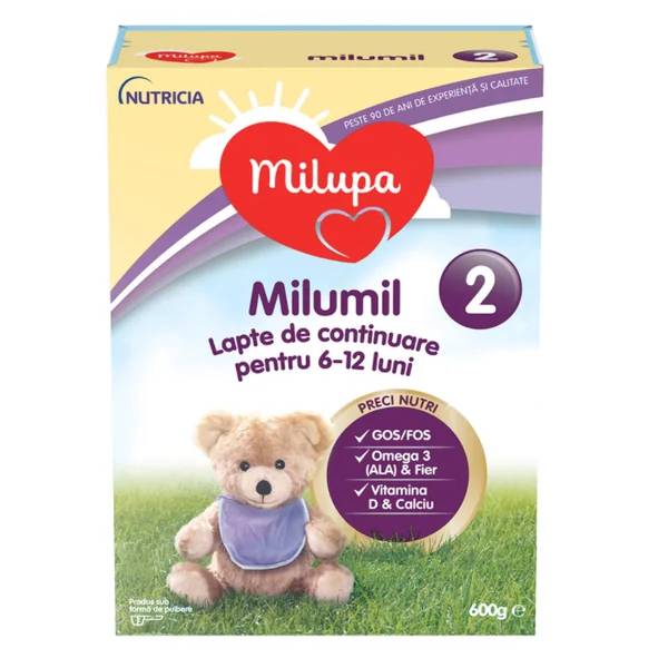MILUPA Milumil 2, formula speciala lapte praf, de continuare de la 6 luni, 600 g [ps:c5642531-e1f0-4437-ac4f-8b7f8cf32cb5]