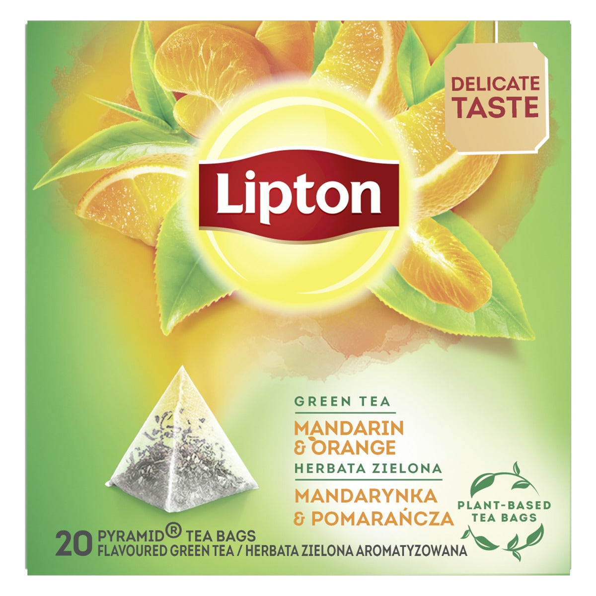 LIPTON Mandarina si Portocala, ceai, Verde, 20 pliculete piramidale [ps:f14ab54d-eafc-4b03-9663-208886fe2556]