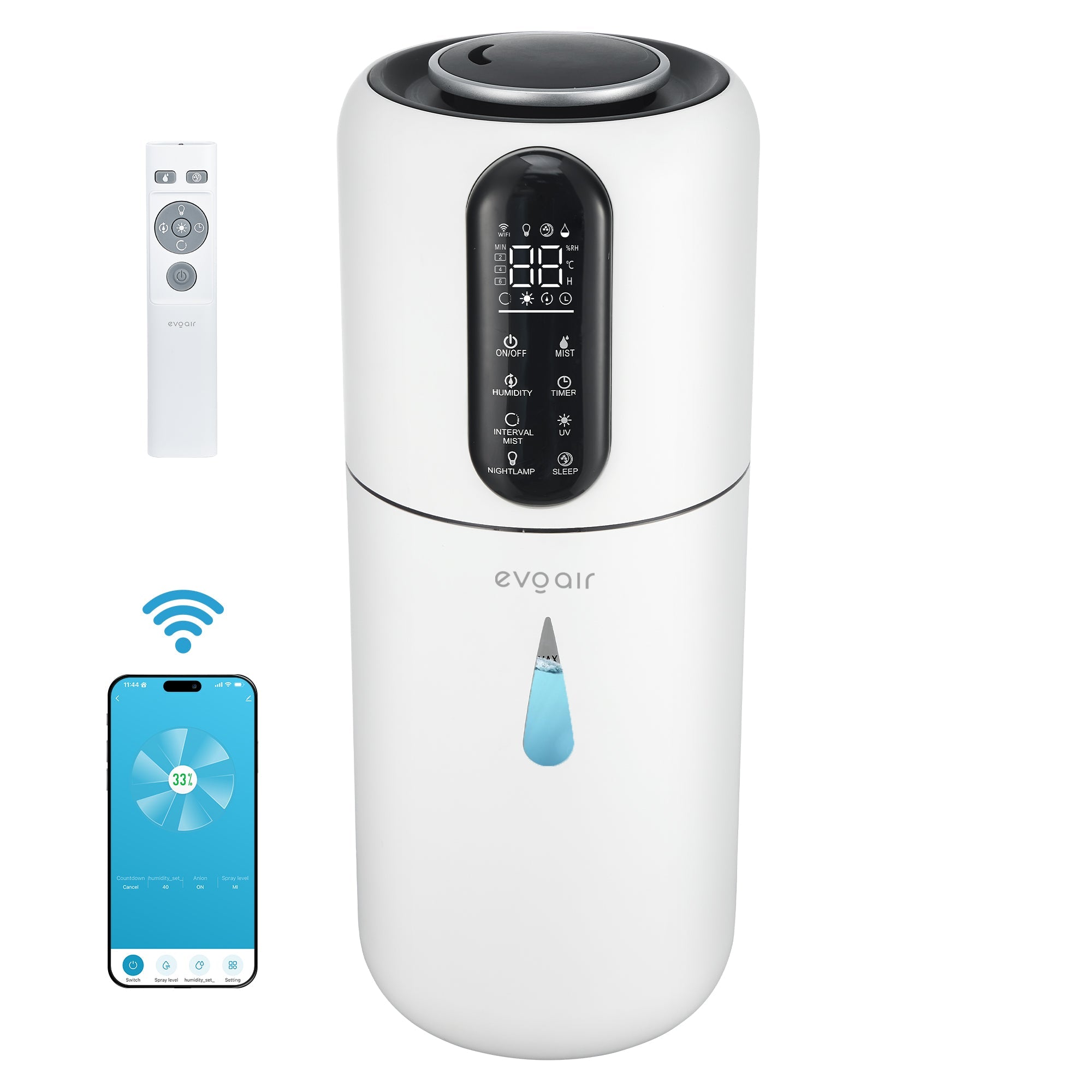 Umidificator Evoair STEAMIX3800 Smart, Wifi, Rezervor 3.8L, Capacitate - Default Title [ps:a64be9e5-d390-440e-b43f-6238bbb03fa5]