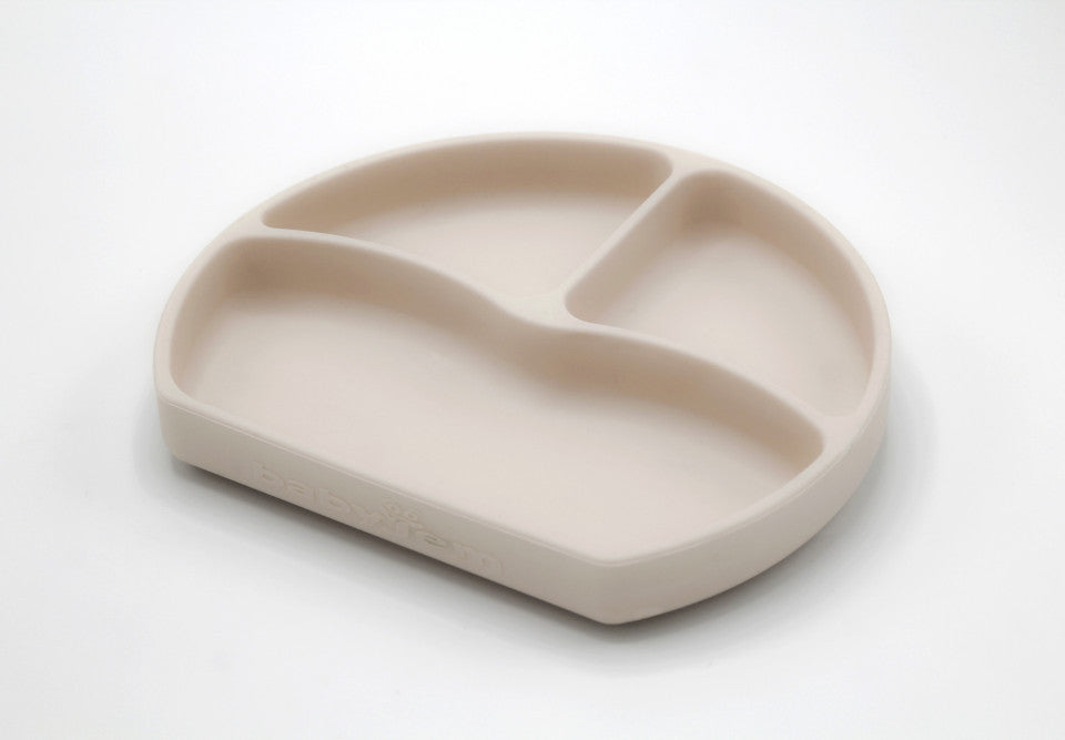 Farfurie din silicon cu 3 compartimente pentru auto-diversificare BabyJem (Culoare: Ecru) [ps:c2f97891-e974-470e-9250-e1547790ae3d]