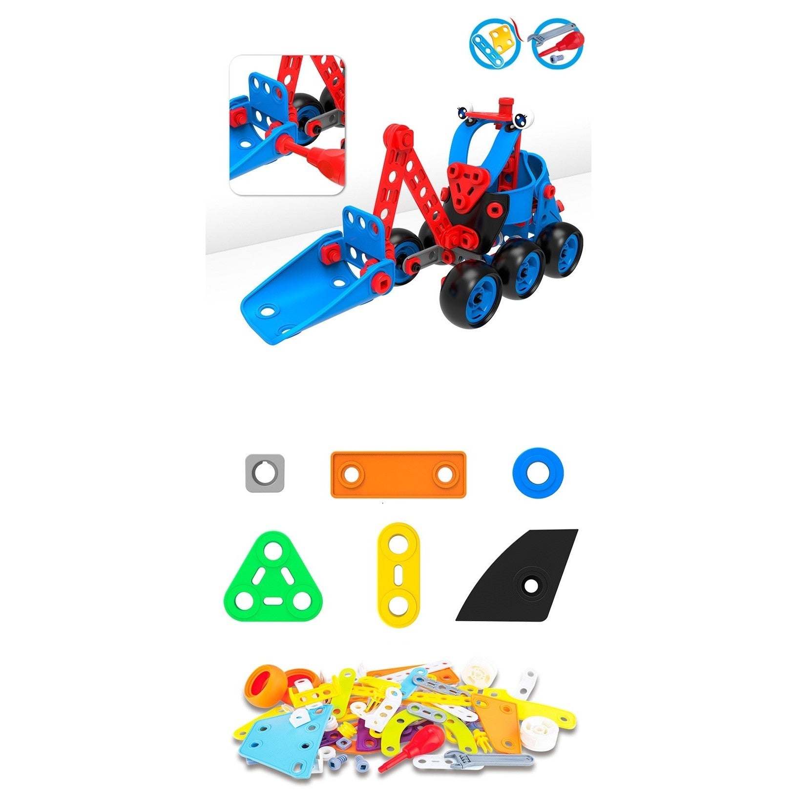 Set Construcție Mașini Flippy, Educativ, 134 Piese - Default Title [ps:966bcadd-d00b-47f3-9482-2aecd1480a8e]