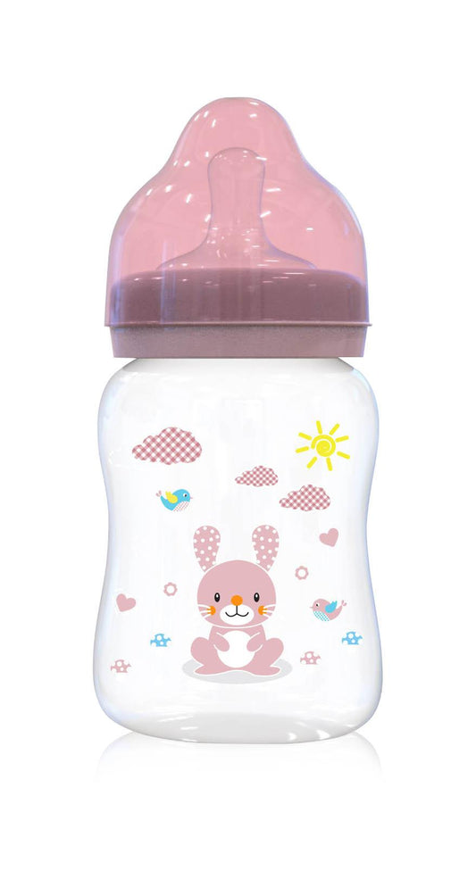 Biberon Lorelli cu Gât Larg 250ml Animaluțe, Albastru - Roz [ps:e68473b1-43e1-417a-a2db-265ae9d6e7eb]
