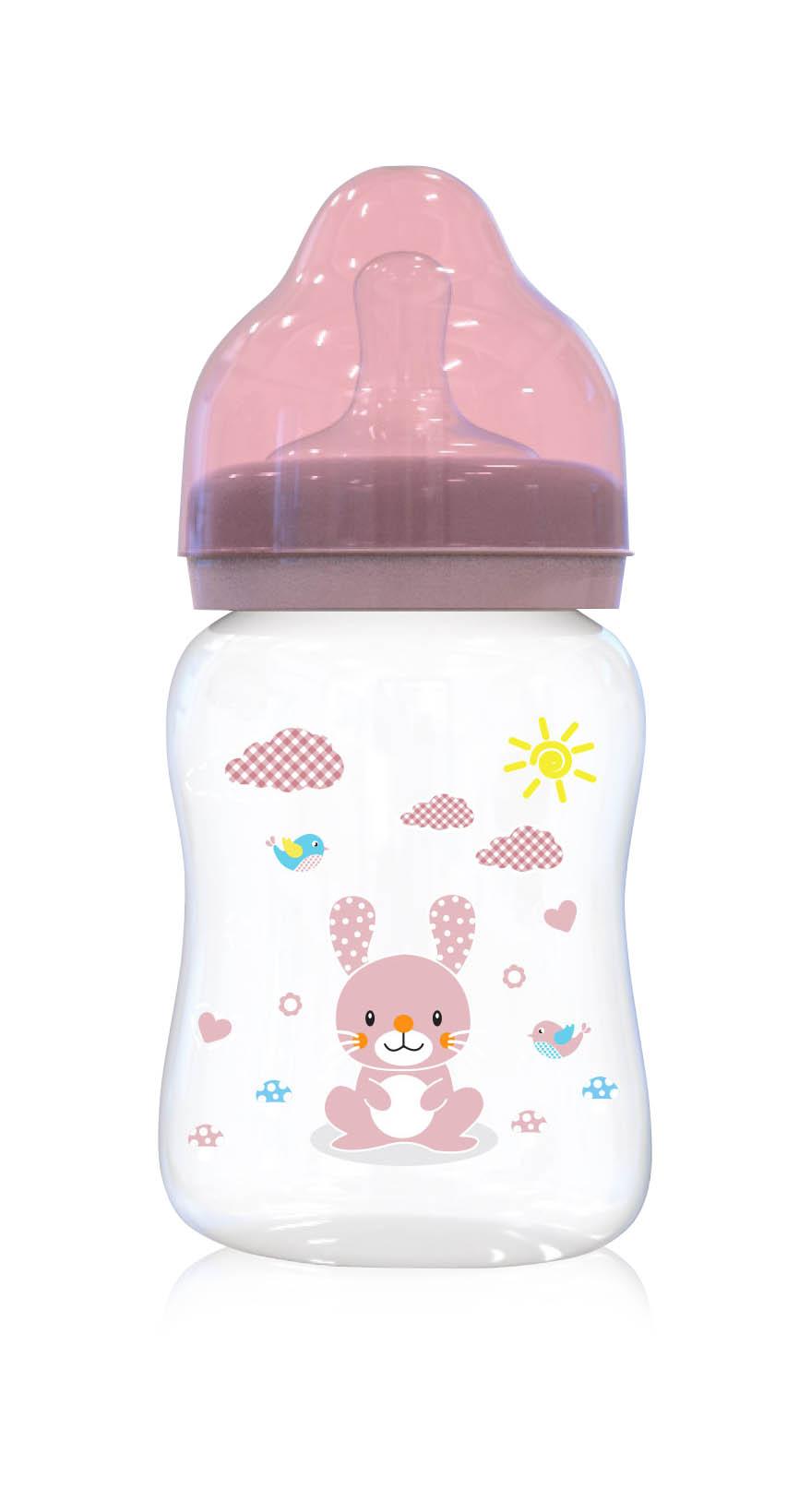 Biberon Lorelli cu Gât Larg 250ml Animaluțe, Albastru - Roz [ps:e68473b1-43e1-417a-a2db-265ae9d6e7eb]