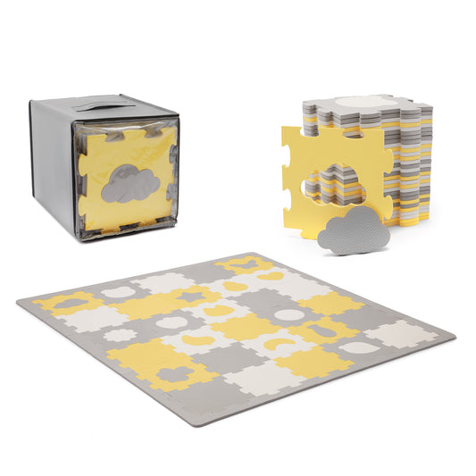 COVORAS DE JOACA KINDERKRAFT LUNO SHAPES, PUZZLE 3D, SPUMA, YELLOW [ps:3506ab12-6b1f-490a-9096-c33e5ef95068]