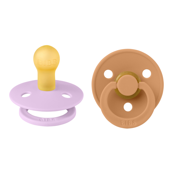 Set 2 Suzete BIBS Colour Latex, Tetină Rotundă, 0 luni - Violet Sky/Pumpkin [ps:002165c4-1c64-46fa-8fa6-7694e754eb6d]