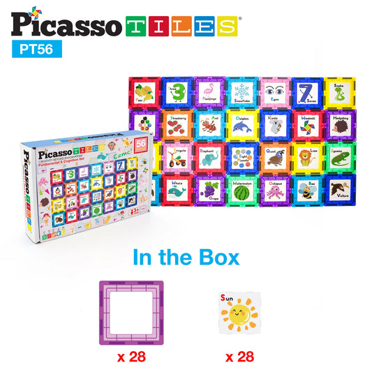 PICASSO TILES Set Construcții Magnetice, 56 Piese - Default Title [ps:e394cb76-3a80-4433-a22e-7f8d48f7f2c4]