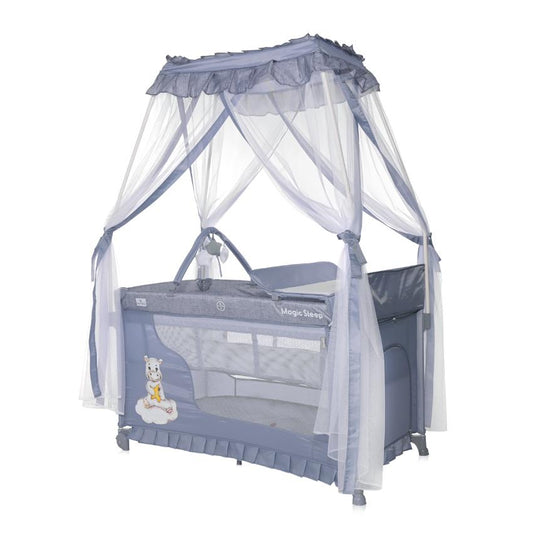 Pătuț Pliabil Lorelli Magic Sleep, Mellow Rose Ballerina - Cool Grey Hippo [ps:c9f8ed89-89a8-403d-800c-b8019aab6d77]