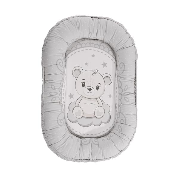 Baby Nest Lorelli Little Bear Grey, Bumbac, 92x58 cm - Little Bear Grey [ps:109a165e-dd17-4a31-ad7e-920376c83447]