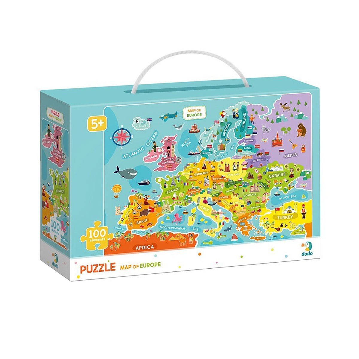 Puzzle Harta Europei Dodo Toys, 100 piese - Default Title [ps:530683b7-8c52-4dac-95e7-71341d70ae7f]