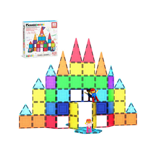PicassoTiles Set Construcție Magnetic, 63 Piese - STEM - Default Title [ps:644db4bd-78c5-417c-8657-da9706f27f4d]