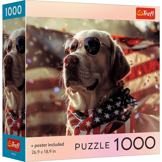 Puzzle Trefl 1000 Piese - Câine American cu Poster - Default Title [ps:fd9b403b-a141-46be-8613-e4993c56d3d7]