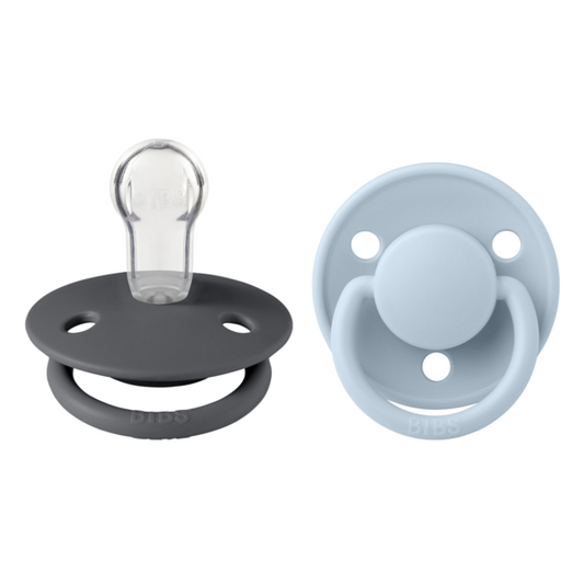 Set 2 Suzete BIBS De Lux Silicon, Tetină Rotundă - - Bleu [ps:ae5bbd97-b6a6-4738-944a-61087a2e4ca2]