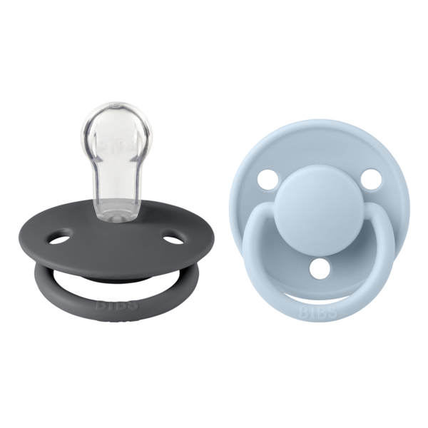 Set 2 Suzete BIBS De Lux Silicon, Tetină Rotundă - - Bleu [ps:ae5bbd97-b6a6-4738-944a-61087a2e4ca2]