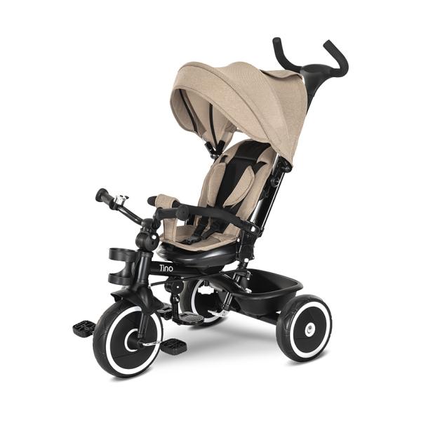 Tricicletă Lorelli Tino, Scaun Rotativ 360°, Pink - Beige [ps:607201a1-88ec-47b5-9e80-7e53b47ba58a]