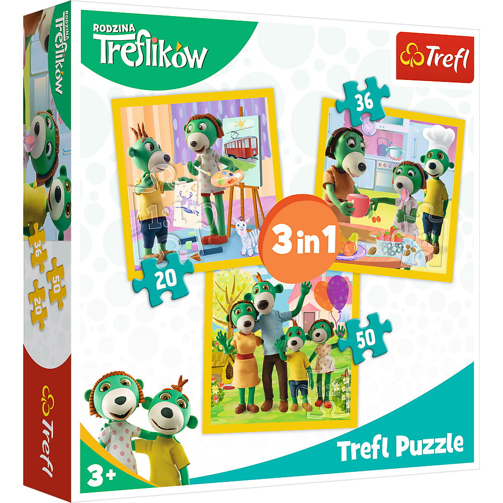 PUZZLE TREFL 3IN1 DISTRACTIE IN FAMILIA TREFILIKI - Default Title [ps:33a4f5b4-f42d-4b09-abe7-bffd50bb5677]