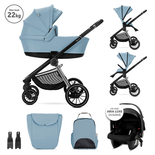 Cărucior Set 3 în 1 Lorelli Bianca, Beige, Sistem - Blue [ps:ddbe8ee5-f2cd-4e95-9bed-f0d657c0f997]