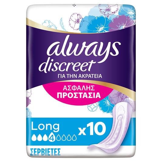 ALWAYS DISCREET, lenjerie incontinenta urinara, Long, 10 buc [ps:83d8304e-f8ac-4175-93b8-b75554b3bc9b]
