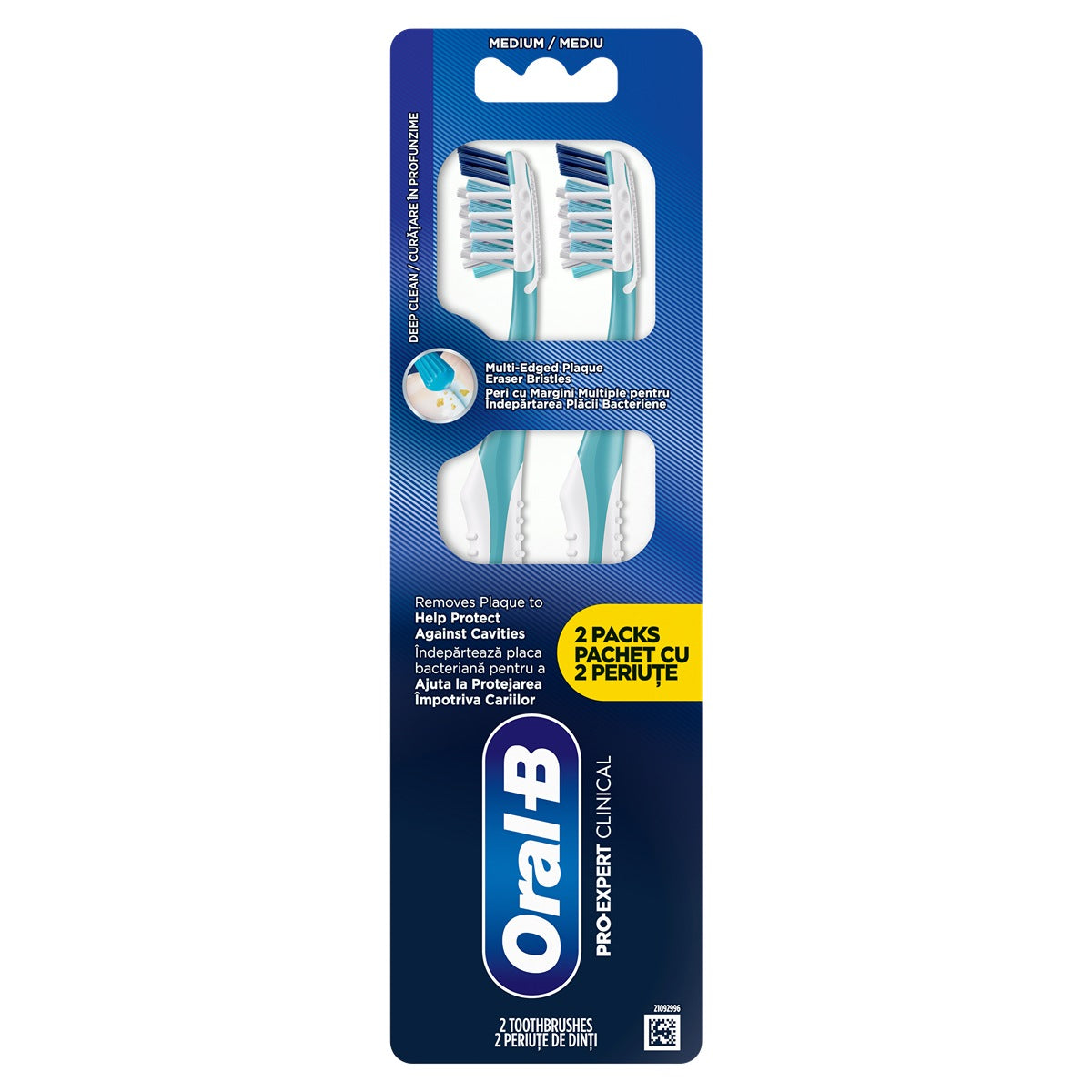 ORAL-B Pro Expert Clinical Deep Clean, periuta de dinti, medium, 2 buc [ps:1e33dcc6-21fb-444c-adde-f7172d4a37e4]