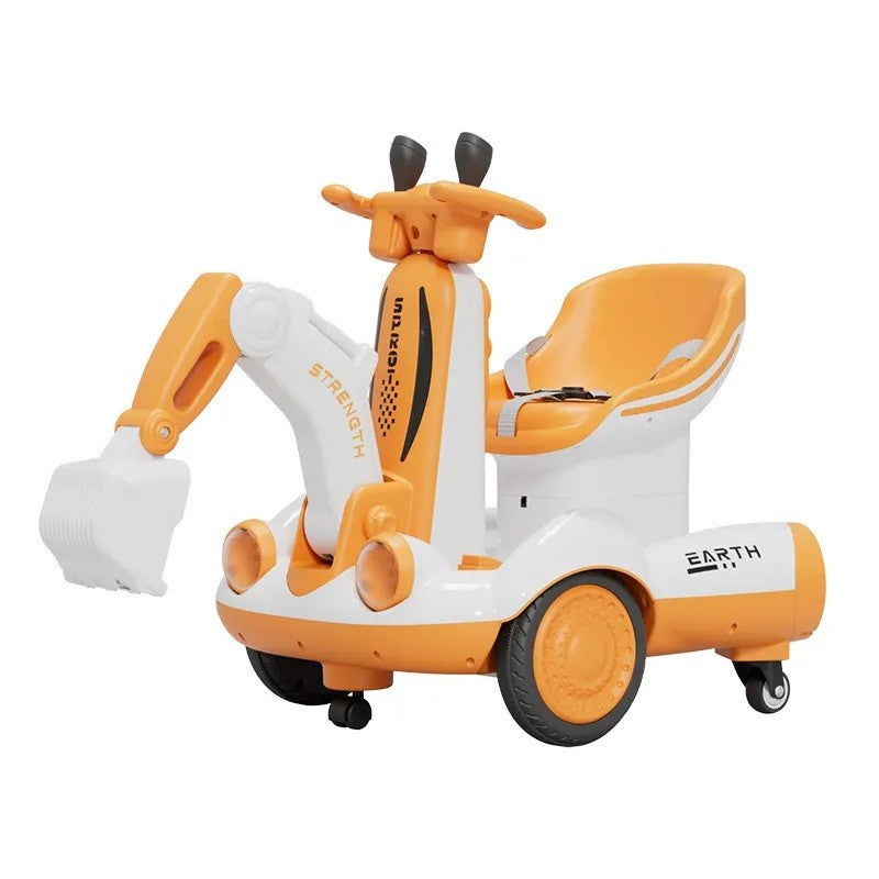 Excavator Electric Flippy cu Telecomandă, Maro, +2 Ani - Galben [ps:0d642a3f-0cd5-4ce3-91b8-dc1a6113f32d]
