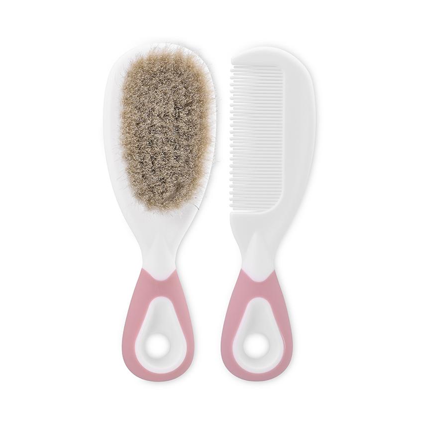Set Perie și Pieptăn din Păr Natural Lorelli, Blue, 0 luni+ - Pink [ps:0b2e3a05-8eae-41c6-a4a6-47833fa32ffb]