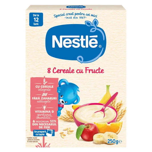 NESTLE Baby, 8 cereale, cu fructe, 250 g [ps:d0d14533-d290-4800-b392-d518ae8f2f72]