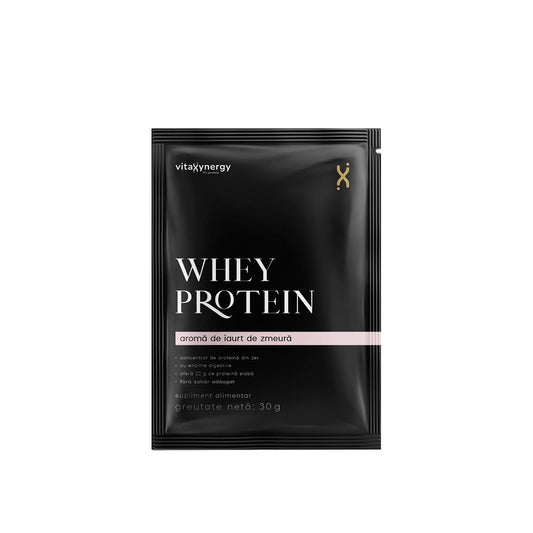 VITAXYNERGY Zmeura si iaurt, pudra proteica, monodoza, 30 g [ps:e32b0f64-ea86-4d98-a8ea-827f4628e633]