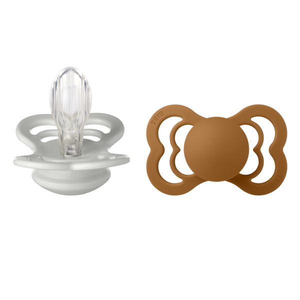 Set 2 Suzete BIBS Supreme Silicon 0 luni - Ivory/Blush - Haze/Caramel [ps:804c43a5-88ae-454b-a4d1-7dfa574720bd]