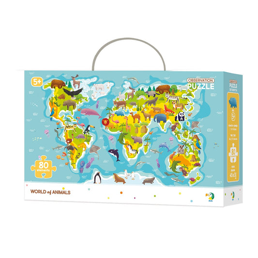 Puzzle de Observare Animalele Lumii, 80 piese - Dodo Toys - Default Title [ps:c316201c-d236-4bf9-a603-73e25b234ea3]