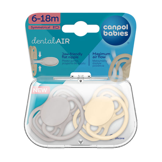 Suzeta simetrica din silicon 6-18m Dental Air Nude 2 Pcs 23/229_Cre [ps:38de80c5-7b8b-414a-a5e4-c077ddfe3e94]