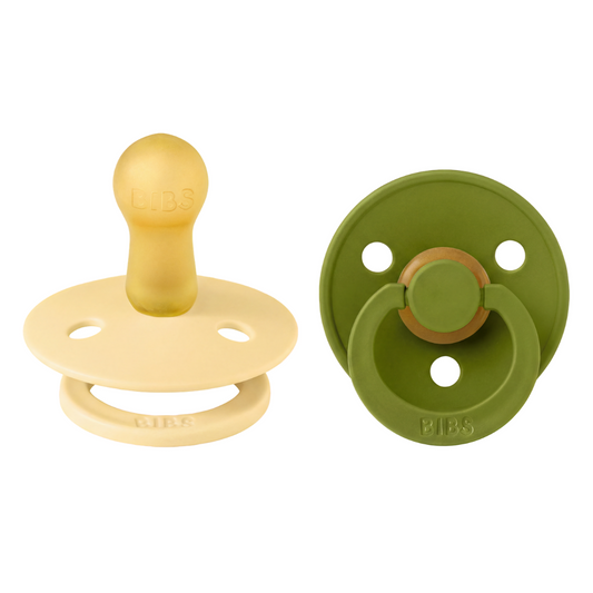 Set 2 Suzete BIBS Colour Latex, Tetină Rotundă, 0 luni - Pale Butter/Wasabi [ps:6080133e-cd7a-4e7e-8a68-665417ee0c6d]