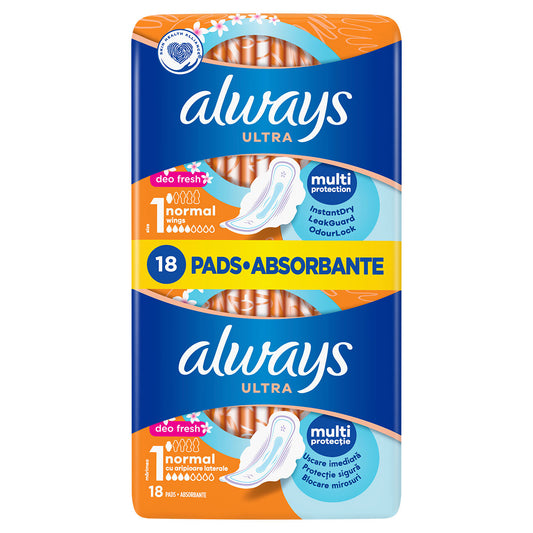 ALWAYS Duo Ultra Fresh, absorbante igienice, marime 1, 18 buc [ps:5d3b8c91-9a8b-4ac0-b28e-46e9c6ad9a4b]
