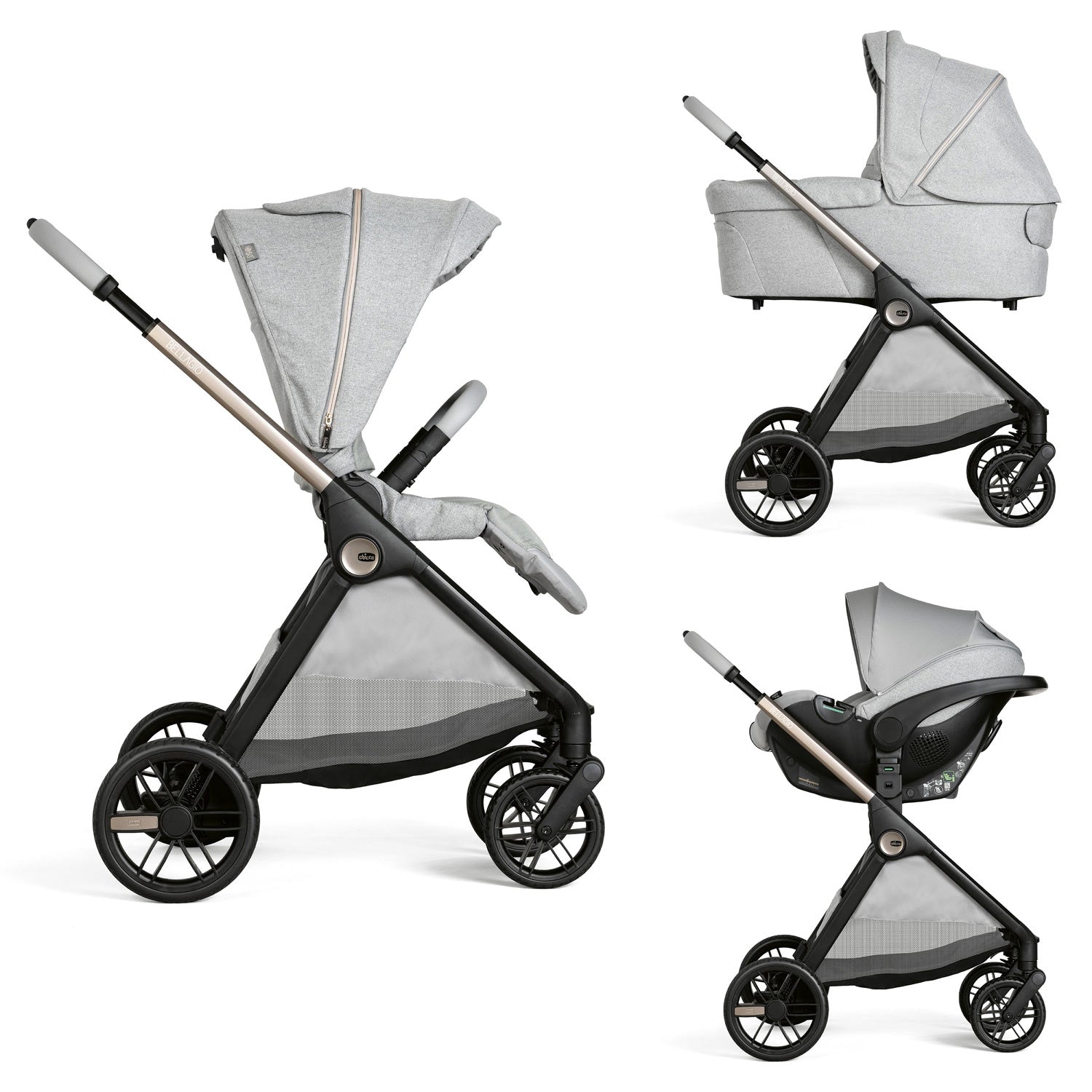 Carucior copii 3 in 1 Chicco Bellagio, Lunar Rock (gri - Default Title [ps:2434d74e-0ef7-45f1-8e0c-2c0413f3556d]
