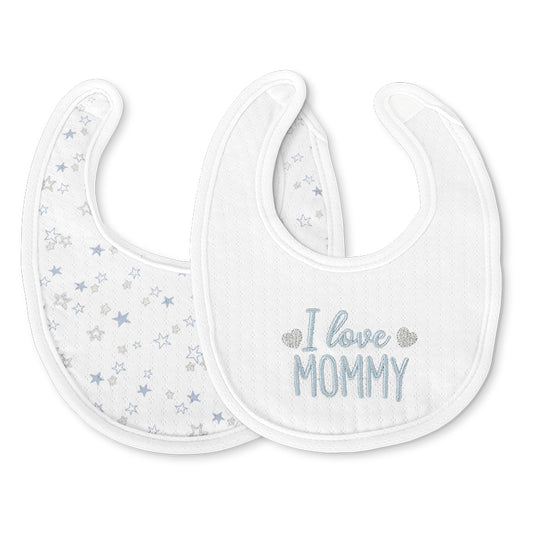 Set 2 Bavete Bumbac Lorelli pentru Nou-Născut, White - Blue [ps:24f202eb-e6f0-4ee0-8730-0fc760d4f6ad]