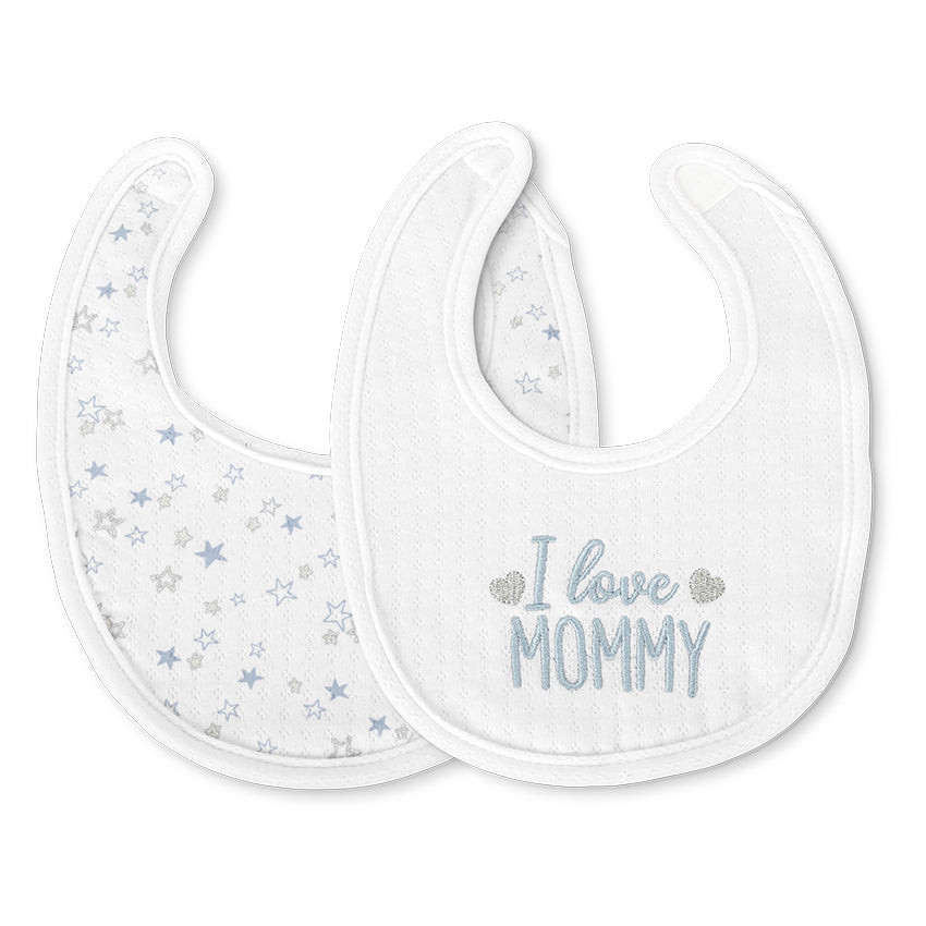 Set 2 Bavete Bumbac Lorelli pentru Nou-Născut, White - Blue [ps:24f202eb-e6f0-4ee0-8730-0fc760d4f6ad]