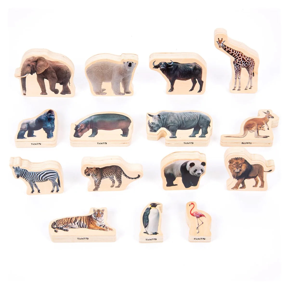 Blocuri Lemn Animale Sălbătice, 15 piese, Tickit - Default Title [ps:ef4270e9-f606-4e4a-ae65-d1d9db36a8c8]