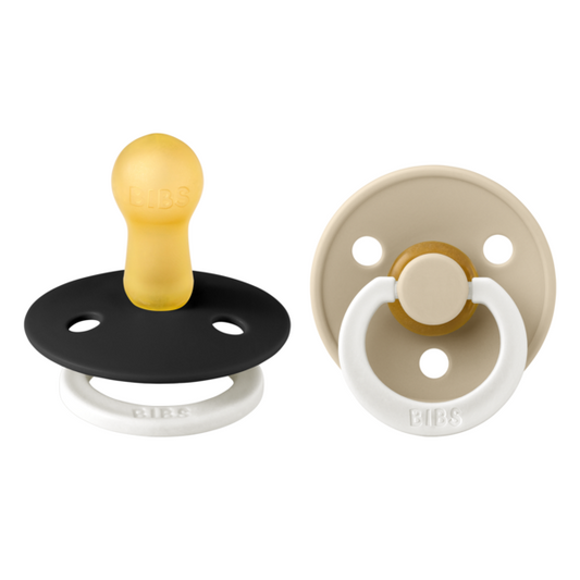 Set 2 Suzete BIBS Colour Glow Latex, 0 luni, Black/Vanilla - Black/Vanilla [ps:473db4dc-dc89-412c-a1e4-4a310c72c488]