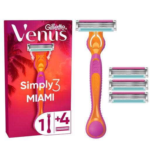 GILLETTE Venus Simply 3 Miami, aparat de ras, maner + 4 rezerve [ps:1bf734d3-50e0-41d1-95f9-dfa3f89dd346]