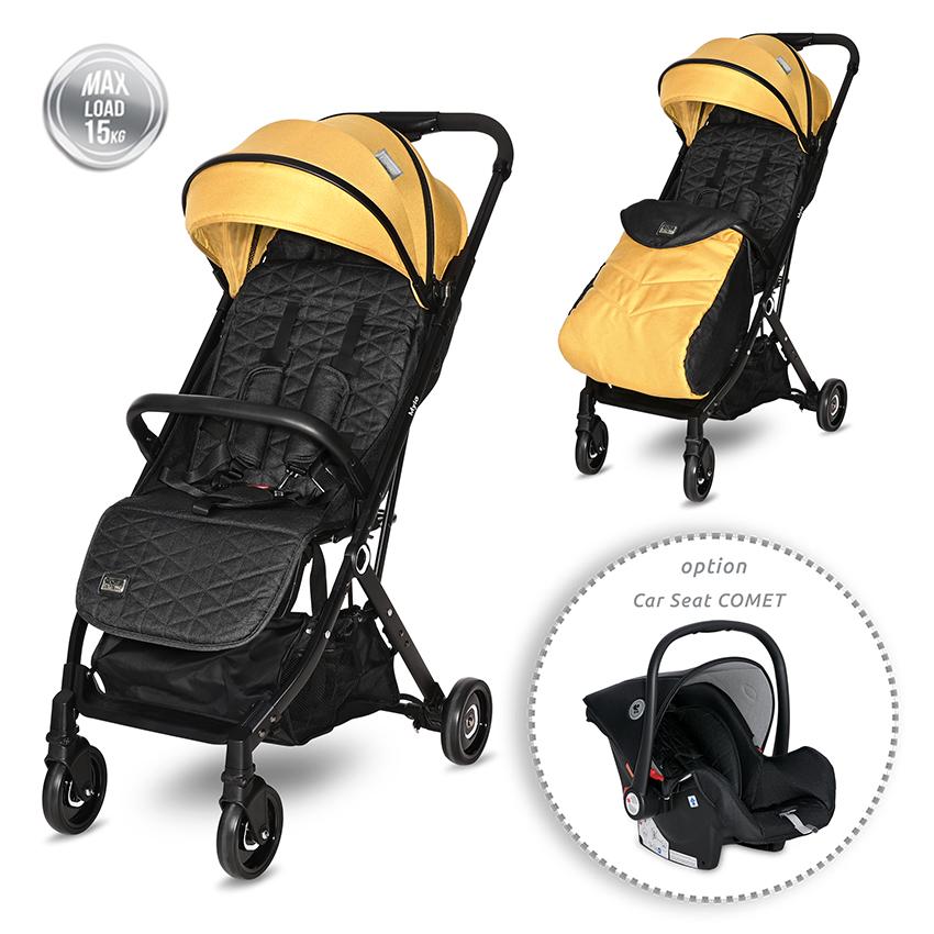 Cărucior Lorelli Myla, 0 luni - 3 ani, Flori Tropicale - galben lemmon [ps:5768d3fc-268a-483a-9c39-078deb4c8aee]