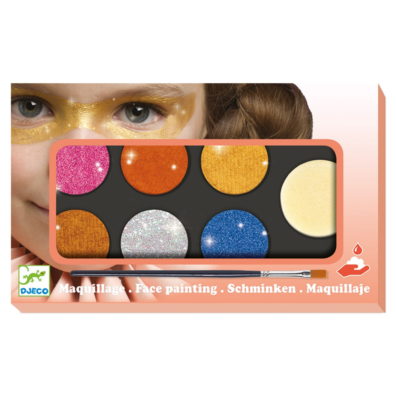 Trusa make-up culori metalice non alergice, Djeco [ps:8a06584d-b8c8-4698-9539-f41f535f3d4d]