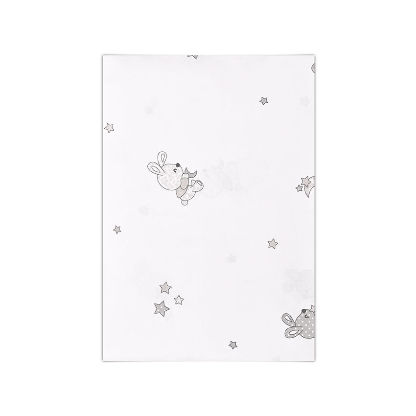 Cearceaf Bumbac Ranforce Lorelli Honey Bunny Beige, 100x150 - Little Rabbits Grey [ps:49b4dcc2-a424-4b1b-8a52-c74e6f214b9d]