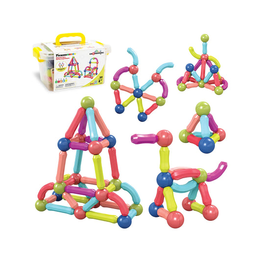 Set Construcție Magnetică PicassoTiles Bare, 50 piese - Default Title [ps:0973880c-efcf-4555-bb3c-460421087e54]