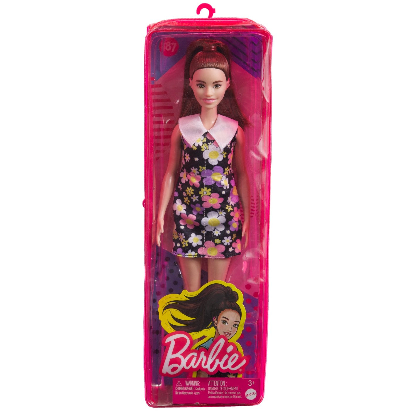 PAPUSA BARBIE FASHIONISTA SATENA CU ROCHIE CU IMPRIMEU FLORAL [ps:46f88abe-a320-48b7-8453-2ea5ee4b8726]