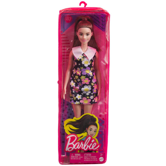 PAPUSA BARBIE FASHIONISTA SATENA CU ROCHIE CU IMPRIMEU FLORAL [ps:46f88abe-a320-48b7-8453-2ea5ee4b8726]