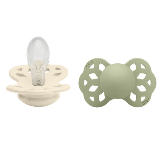 Set 2 Suzete BIBS Infinity Silicon, 6 luni+ Ivory/Sage - Sage [ps:1933fd2d-4fb5-481f-a80d-0965690aef3b]