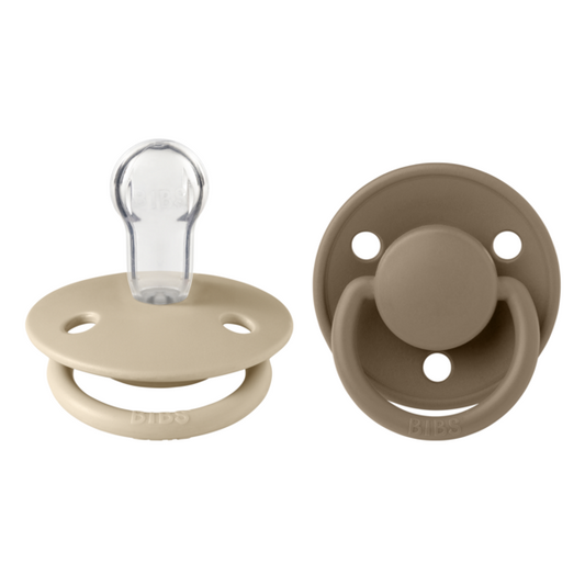 Set 2 Suzete BIBS De Lux Silicon, Tetină Rotundă - - Vanilla/Dark Oak [ps:b7c63d70-b945-4430-89ff-b1f59a8d4226]