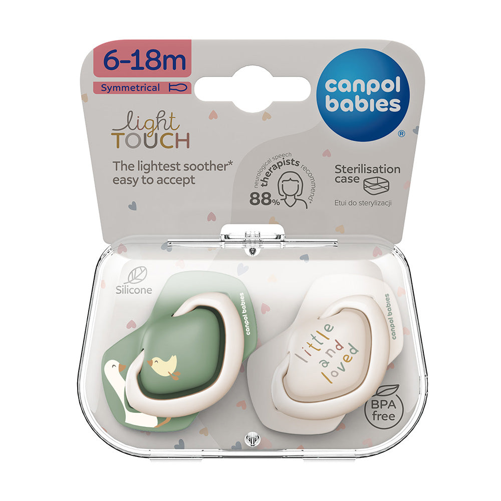 Canpol Babies Suzeta simetrica din silicon 6-18m Goose 2 Pcs 22/668 [ps:0be11888-f3c2-468c-9e14-4a658475b729]