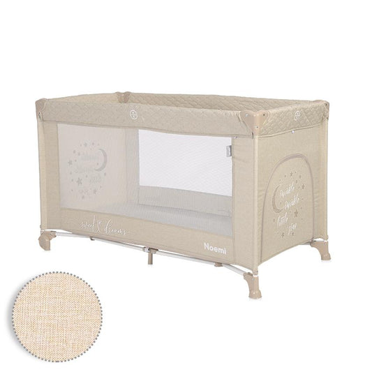 Pătuț Pliabil Lorelli Noemi, 1 Nivel, Mellow Rose Star - Fog Beige Star [ps:9afac6b9-b7f5-46e9-95e9-1fa509a09490]