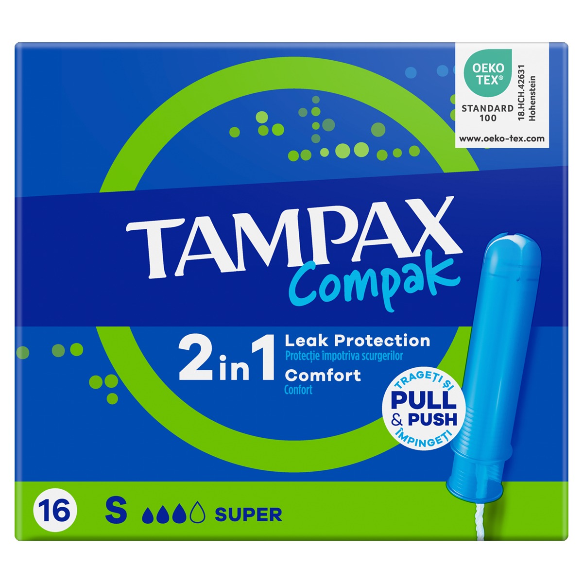 Tampax Compak Super cu Aplicator, 16 buc - Protecție Sigură - Default Title [ps:49297d30-69ea-401f-a994-999245032321]