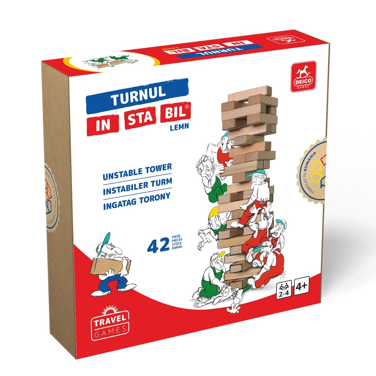 D-TOYS Turnul Instabil, Set Construcție Lemn, 42 Piese - Default Title [ps:4eb33c37-9667-4afe-af76-cc045ed2c7a3]